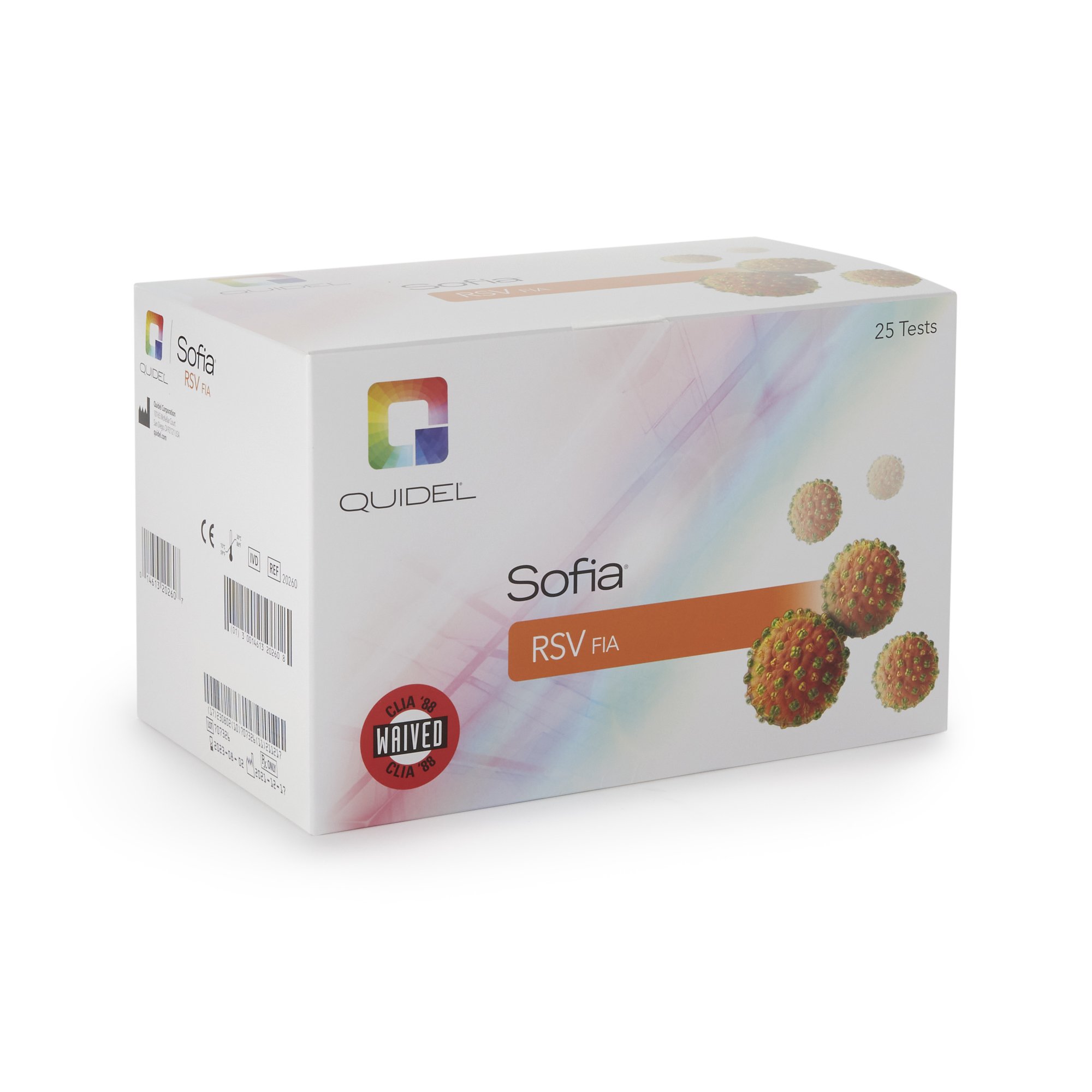 Rapid Test Kit Sofia® RSV FIA Fluorescence Immunoassay (FIA) Respiratory Syncytial Virus Test (RSV) Nasopharyngeal Swab / Nasopharyngeal Wash / Nasopharyngeal Aspirate Sample 25 Tests (25/KT 12KT/CS) by Quidel Corporation  ID 20260
